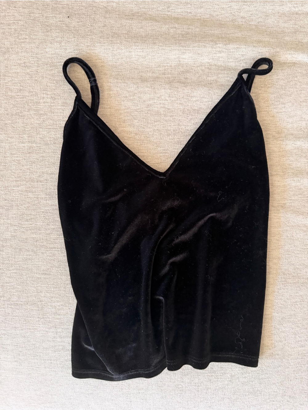 Brandy Melville Black Velvet Cropped Tank